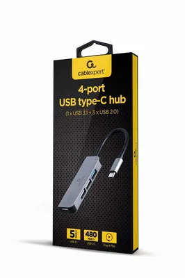 Gembird 4PORT UHB-CM-U3P1U2P3-01 dokk