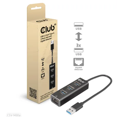 Club3D 3PORT USB3.2 dokk