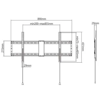 Gembird Wall 43-90" WM-90F-01 kinnitus