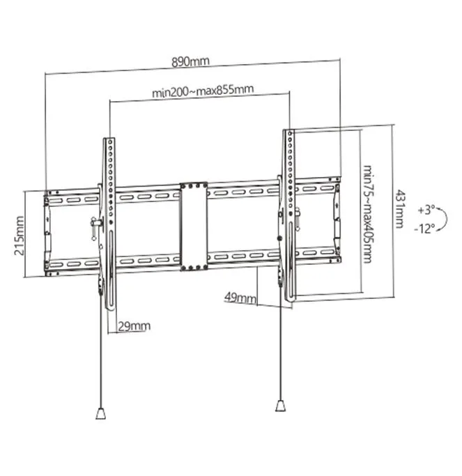 Gembird Wall 43-90" WM-90T-01 kinnitus