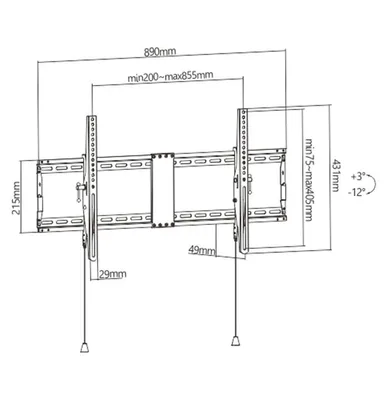 Gembird Wall 43-90" WM-90T-01 kinnitus