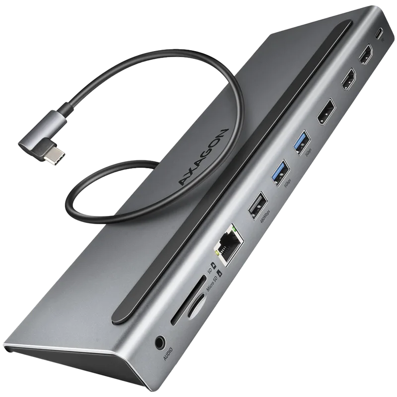 AXAGON Multiport TRIPLE DISPLAY dokk