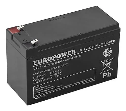 EMU 7.2AH Vrla Europower EP7.2-12 UPS