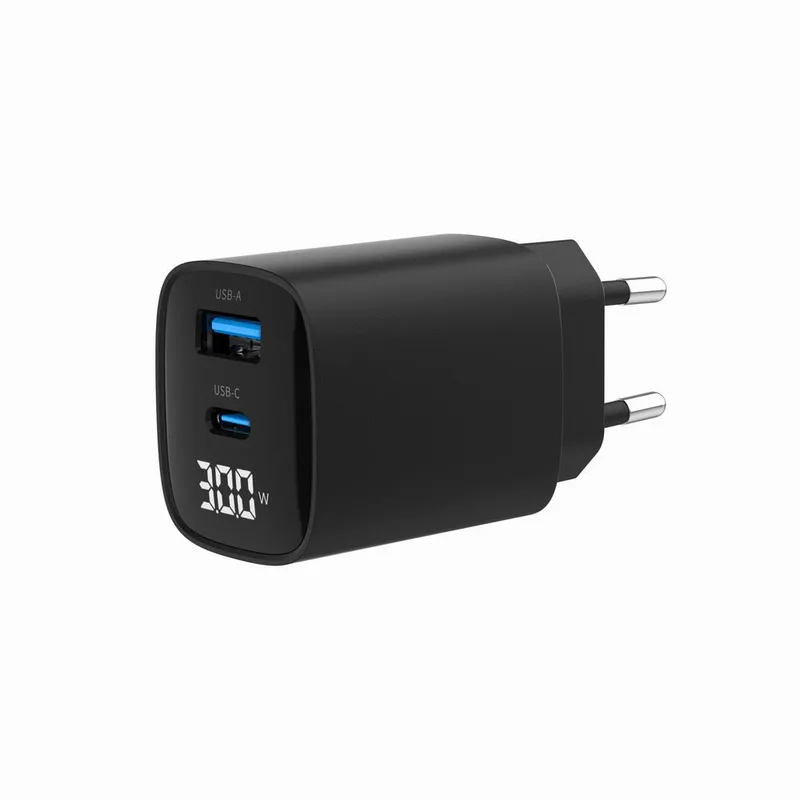 Gembird 2PORT TA-UC-PDQC30LCD-BK-01 laadija