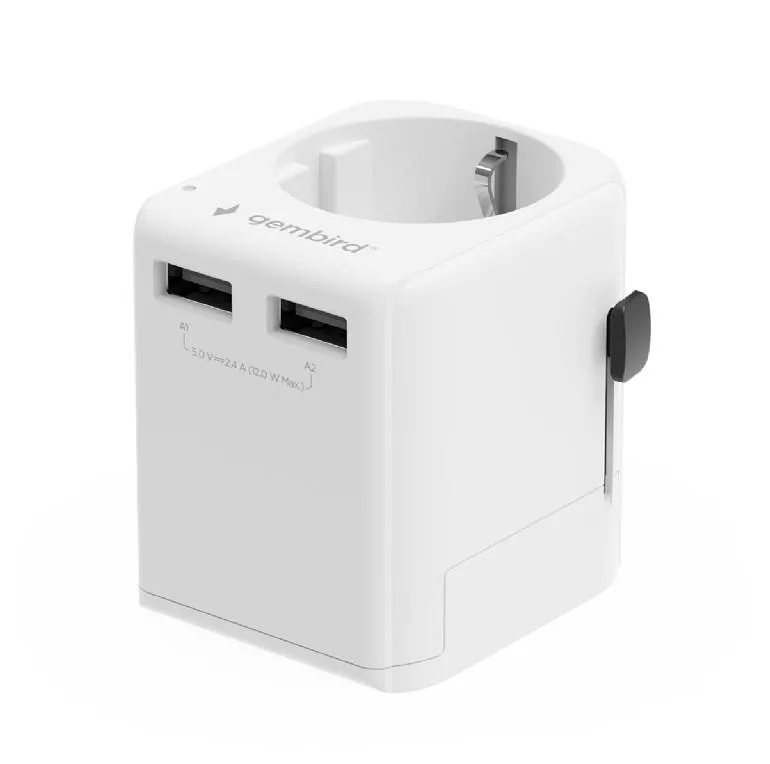 Gembird Power Univ TPA-EU2A12-01-W laadija