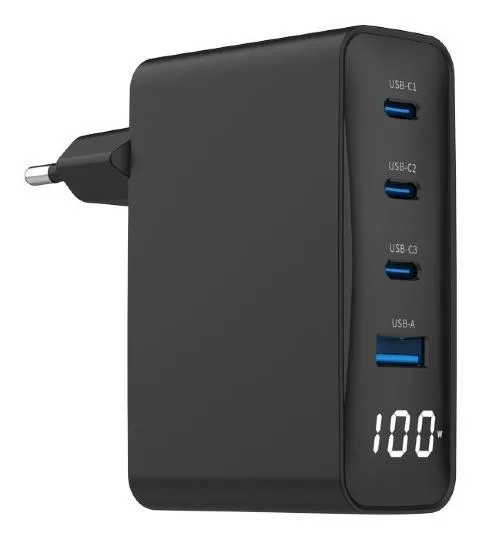 Gembird 4PORT TA-UC-PDQC100LCD-01-BK laadija