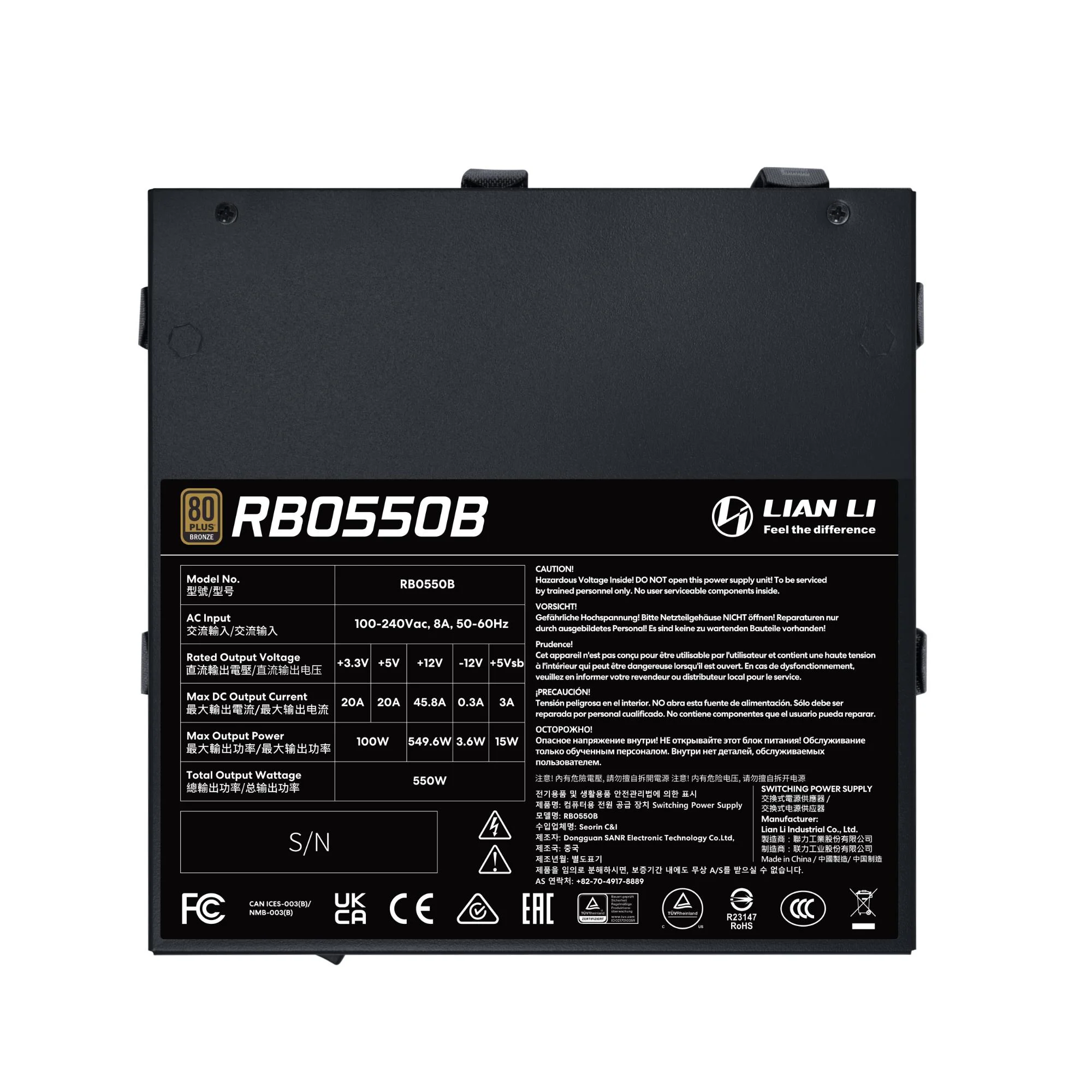 Lian Li RB PSU 550W 80+ Bronze