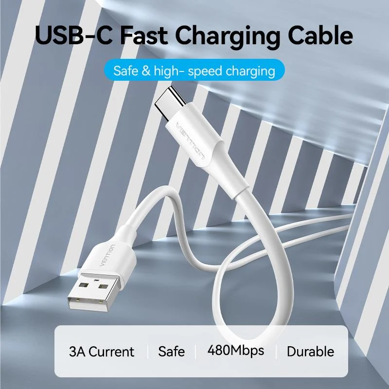 CABLE USB-C TO USB2.0 3A/1M WHITE CTHWF VENTION