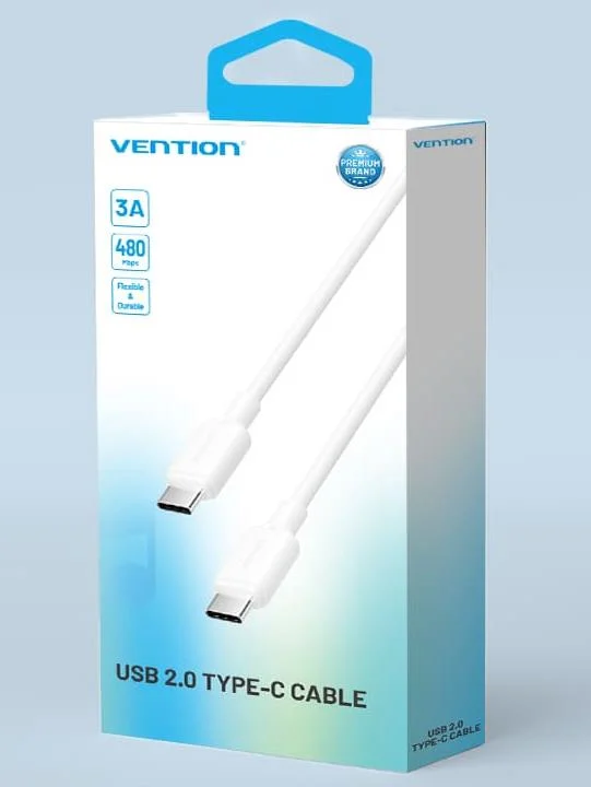 CABLE USB-C TO USB-C/1M WHITE TRCWF VENTION