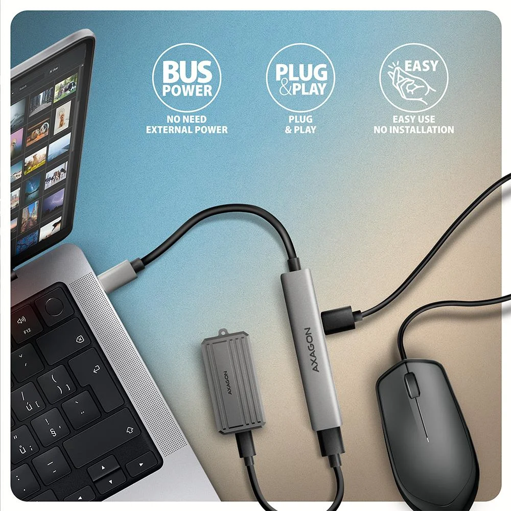 Axagon HUE-STC USB 3.2 Hub 4-pordi