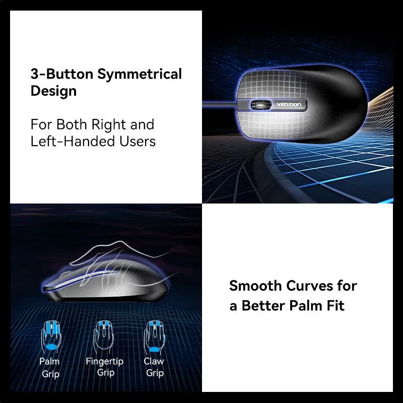 Vention 3-Button USB Wired Computer Mouse 1 mouse devices