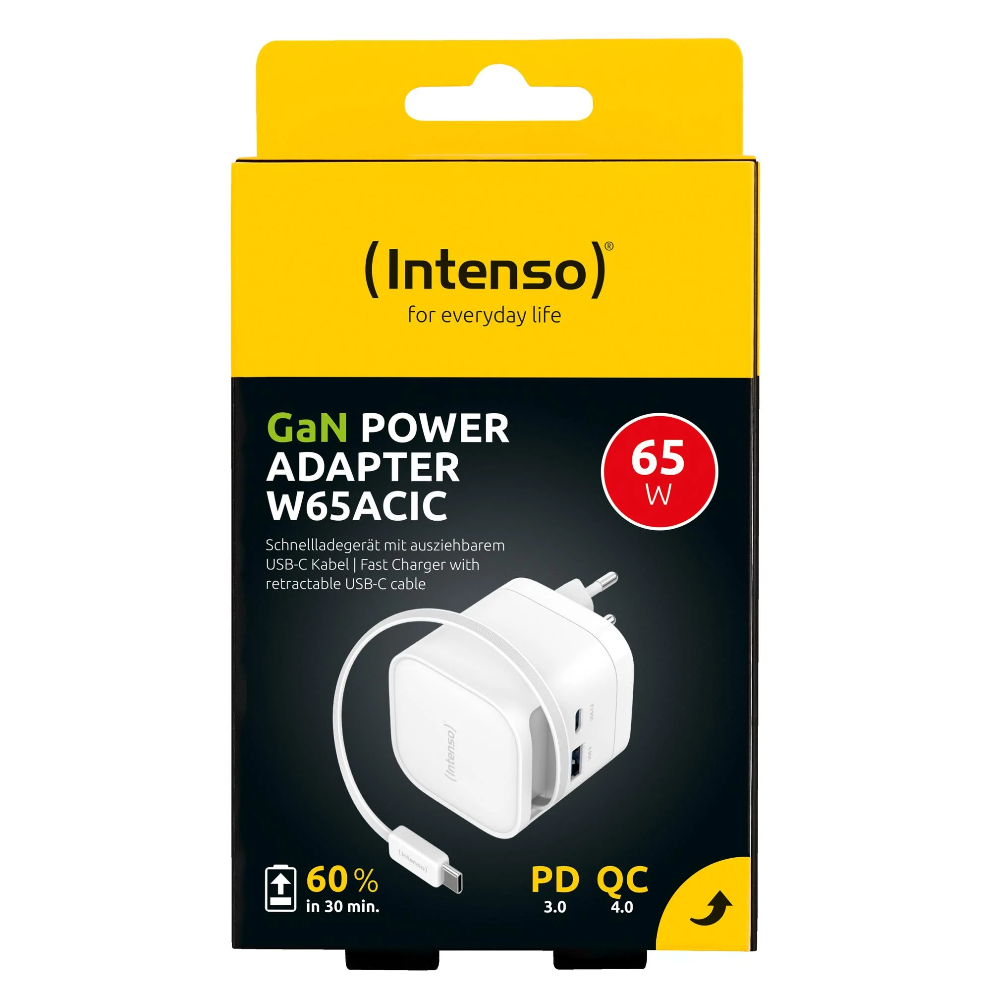 Intenso 65W USB-A/USB-C power adapter must