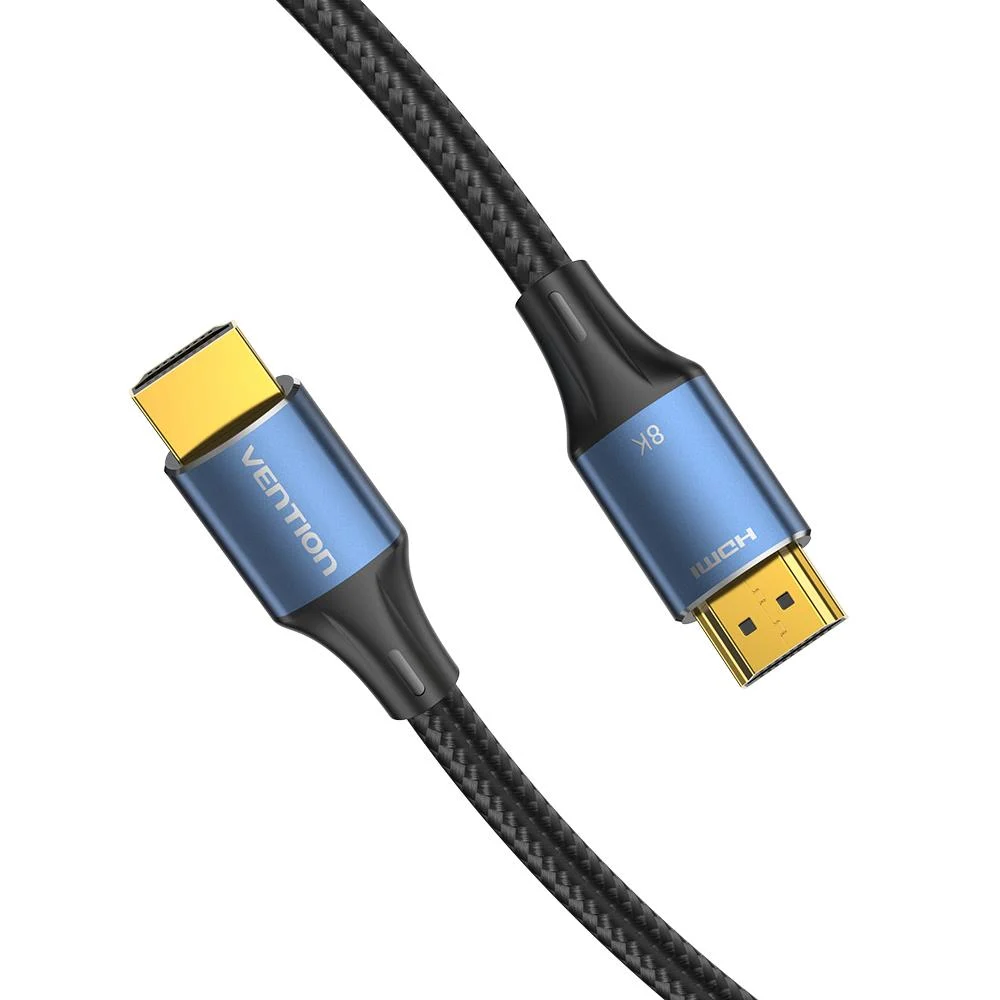 Vention Cotton Braided HDMI-A Male to Male HD Cable 8K 3M Blue Aluminum Alloy Type video graphics cables