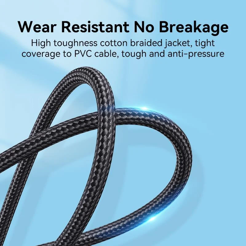 Vention Cotton Braided HDMI-A Male to Male HD Cable 8K 3M Blue Aluminum Alloy Type video graphics cables