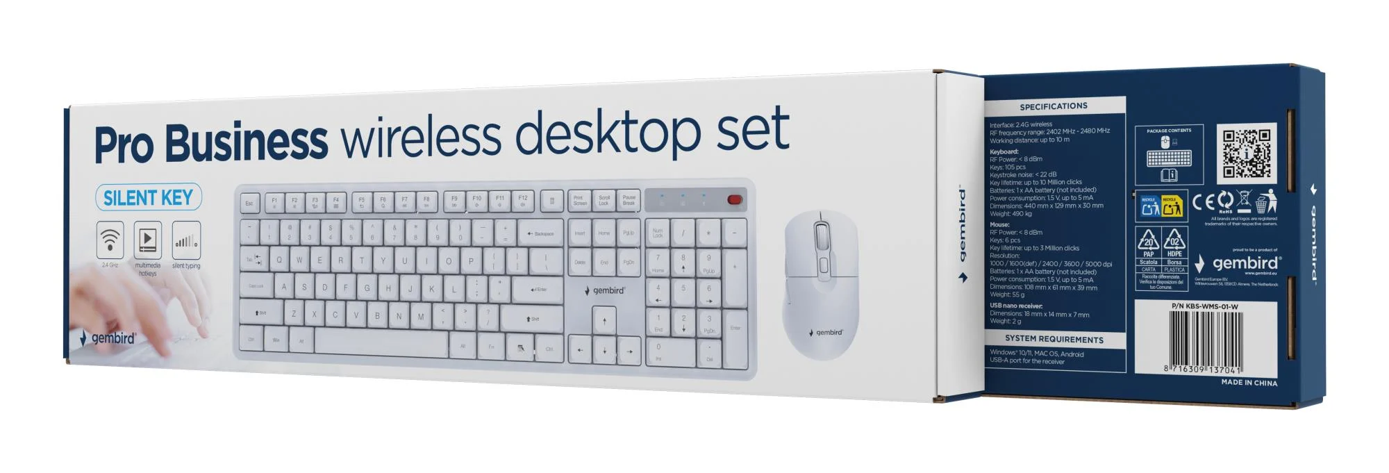 Gembird KBS-WMS-01-W keyboards