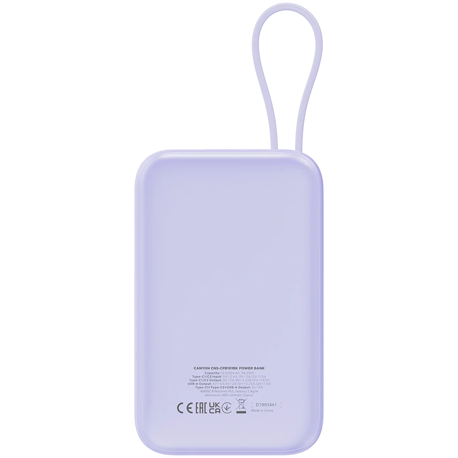 Canyon OnPower 101 10000mAh akupank Purple