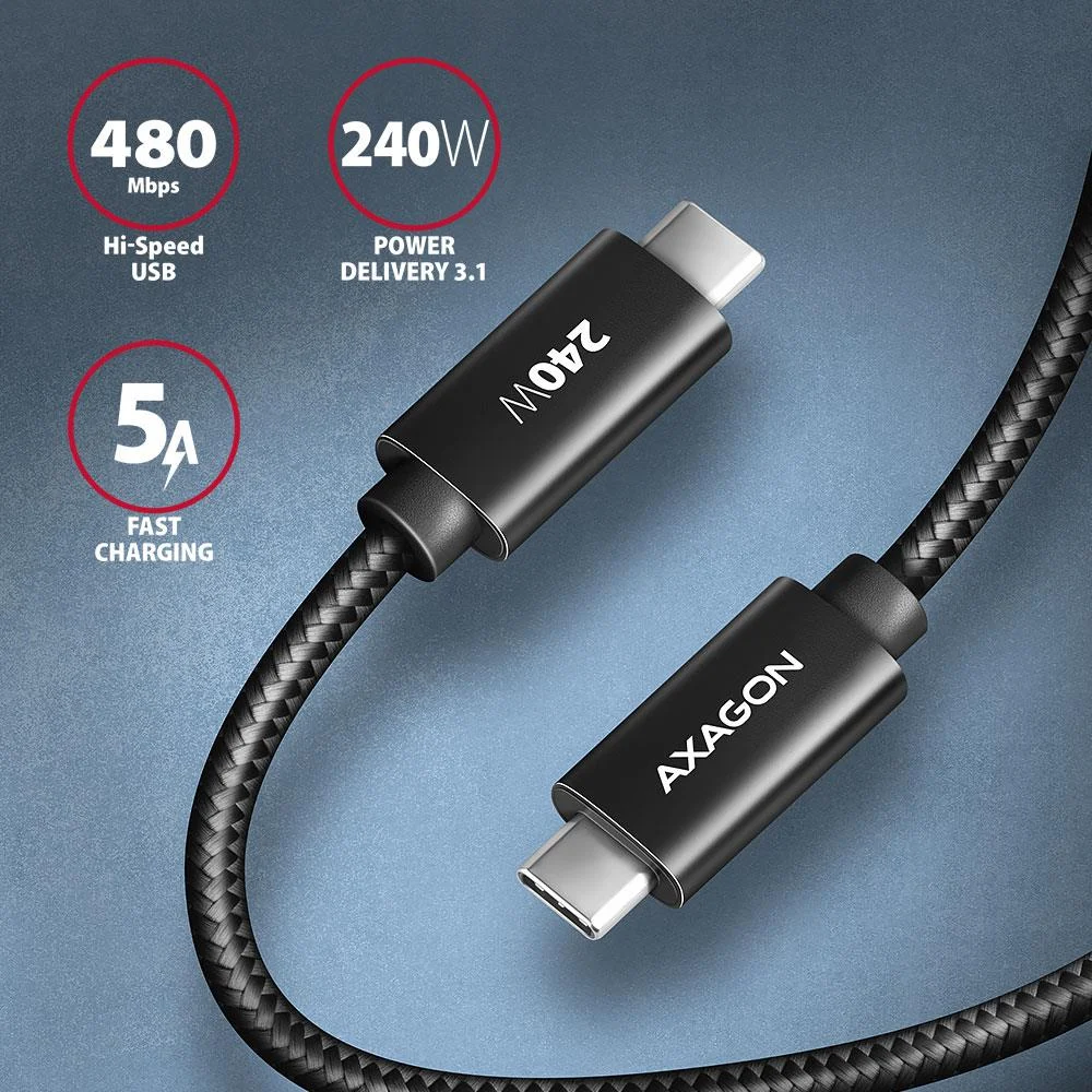 Axagon USB-C → USB-C kaabel 1m