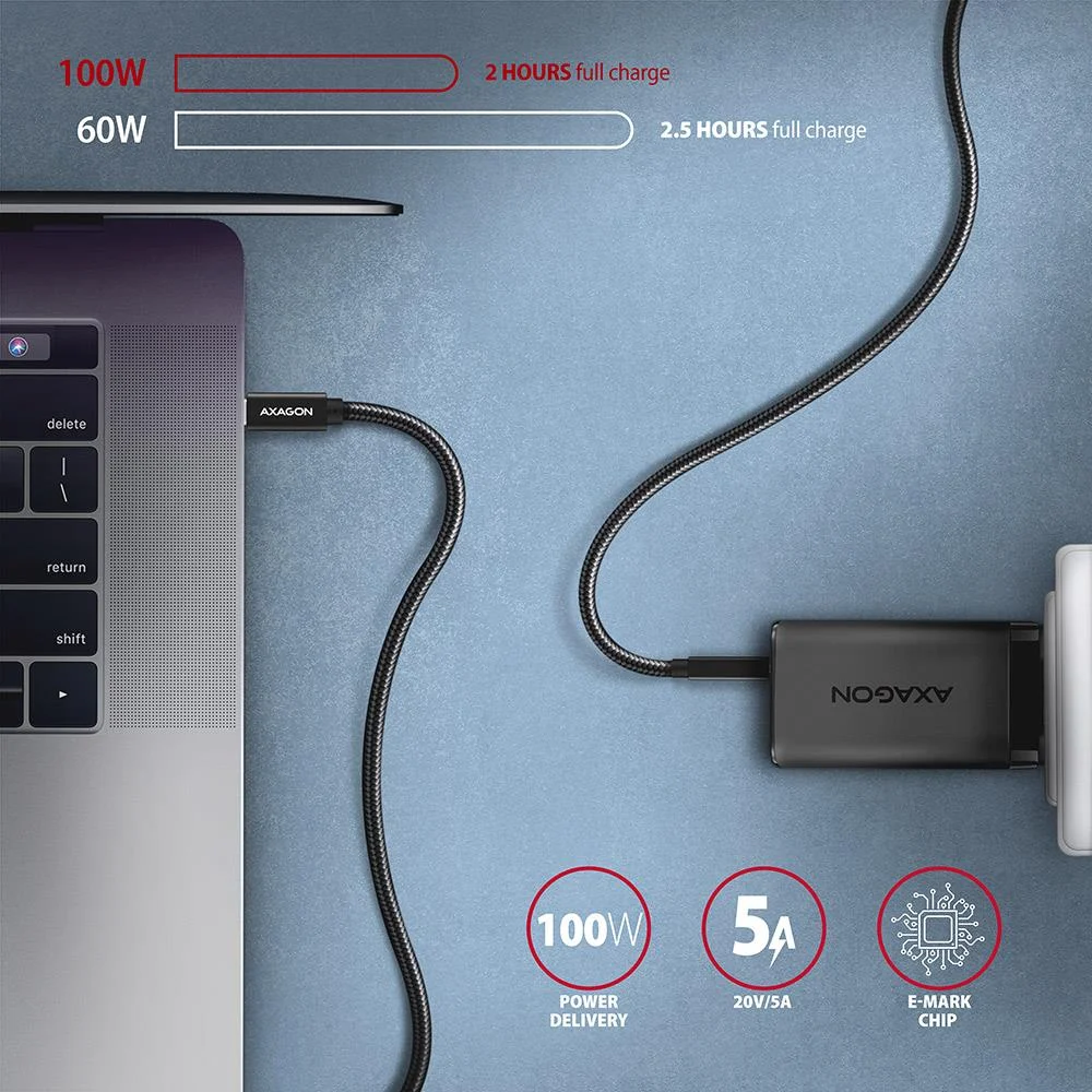 Axagon USB-A → USB-C kaabel 1m