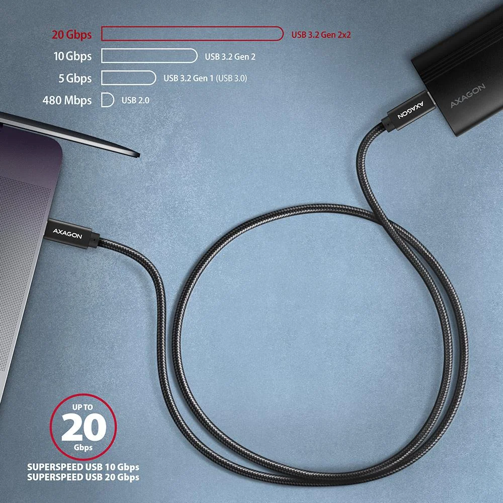 Axagon USB-A → USB-C kaabel 1m