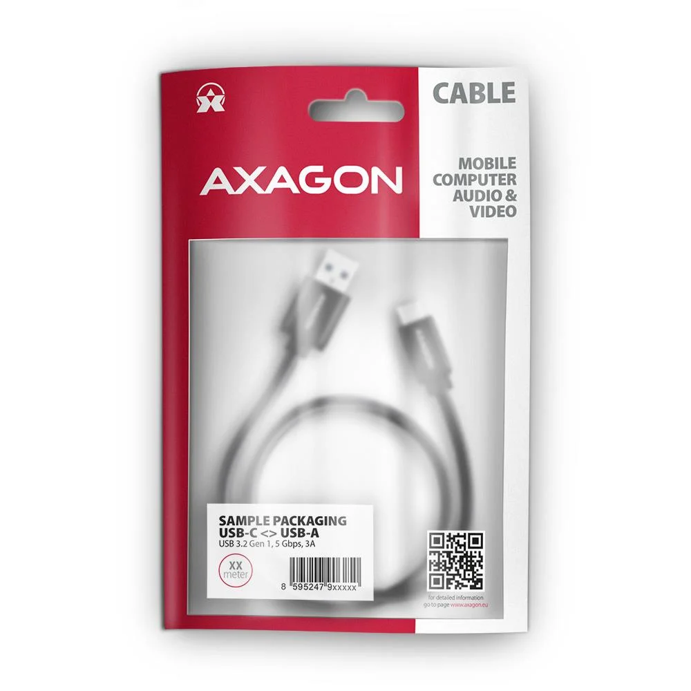 Axagon USB-C → USB-A kaabel 1m