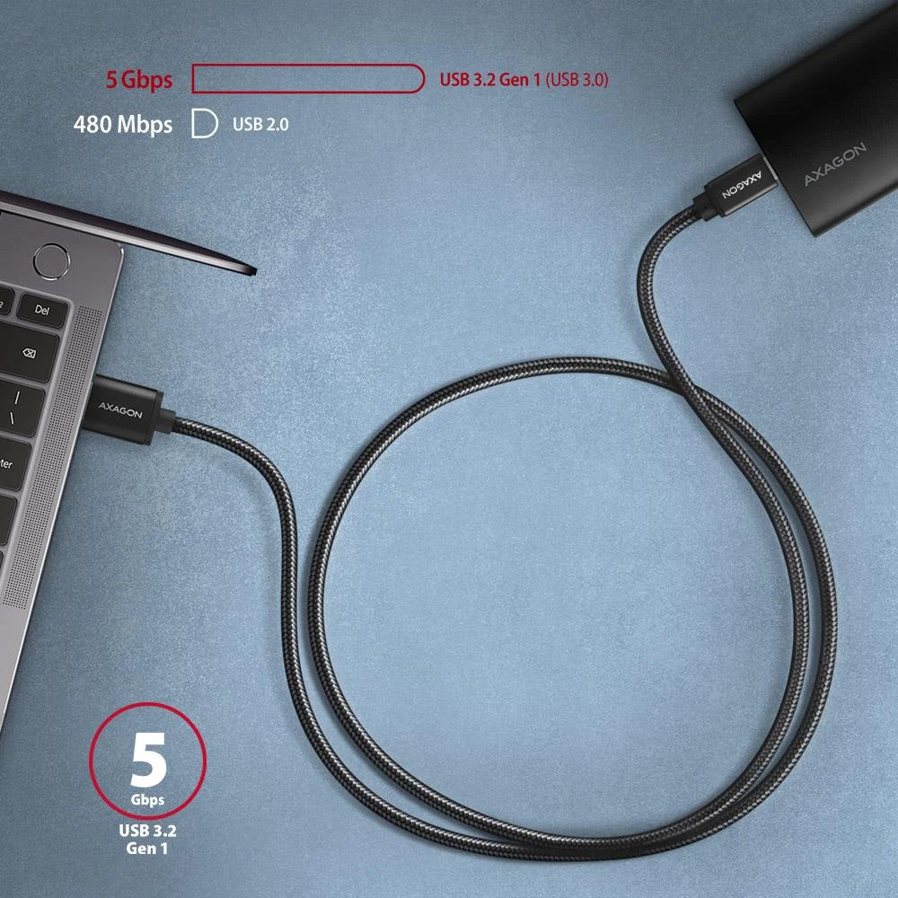 Axagon USB-C → USB-A kaabel 2m