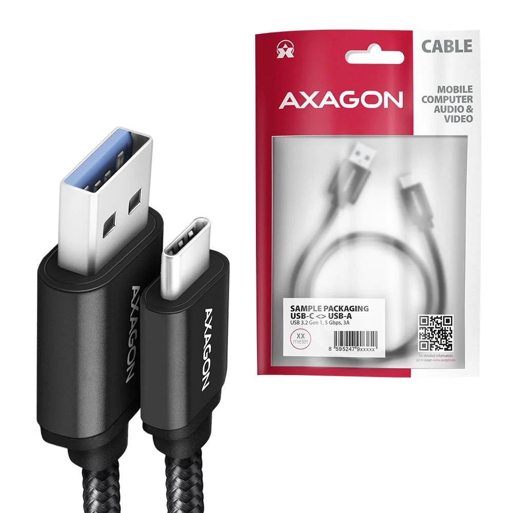 Axagon USB-C → USB-A kaabel 2m