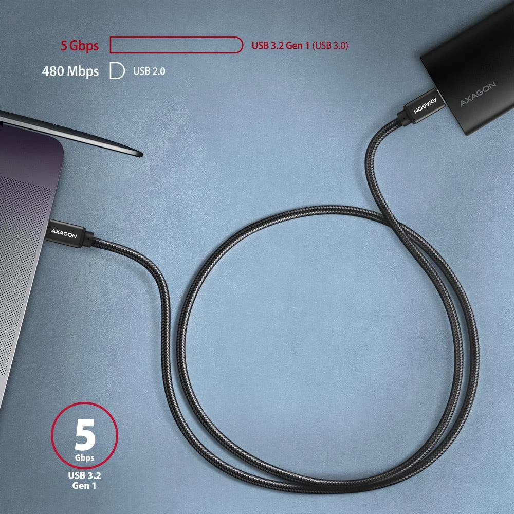 Axagon USB-A → USB-C kaabel 2m